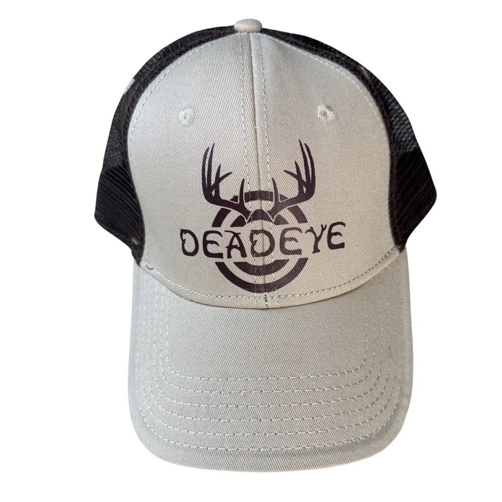 Otto Deadeye Deer Antler Target Trucker Hat Tan Brown Mesh Snapback Cap 122-945